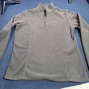 Cabelas Gray Fleece Quarter Zip Pullover Long Sleeve Shirt Womens Size L